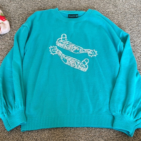Blue Sweater with Unique Design - Picture 1 of 2